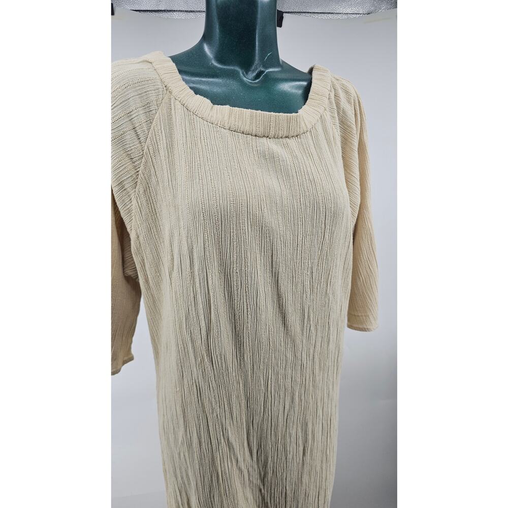 Maurie and Eve Taupe Beige Crinkle Off the Shoulder Maxi Dress Women's 10 3988 - Picture 6 of 13